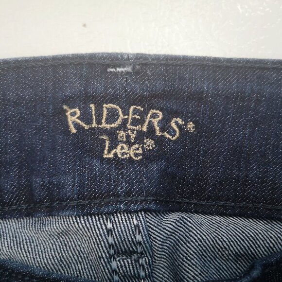 Riders by Lee Ladies Size 18P Dark Wash Tummy Control Straight Leg Blue Jeans - Picture 3 of 13